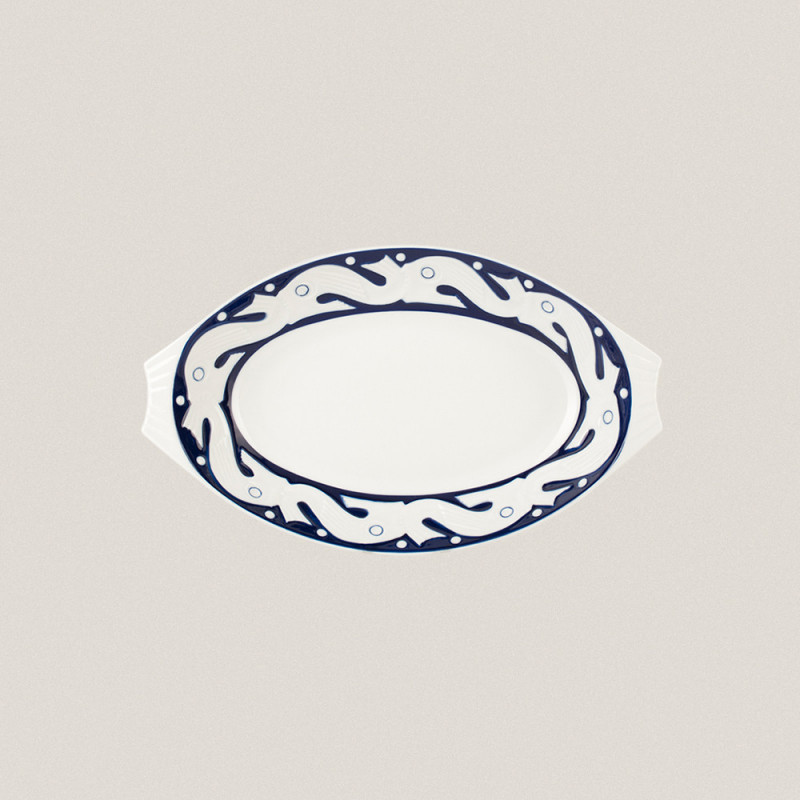Oval Platter S Peixes Azul