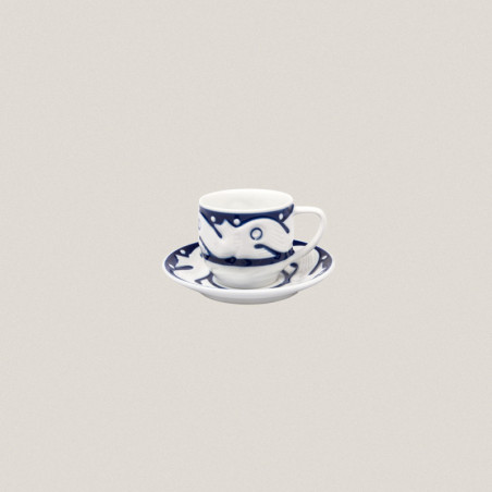 Coffee Cup and Saucer Peixes Azul