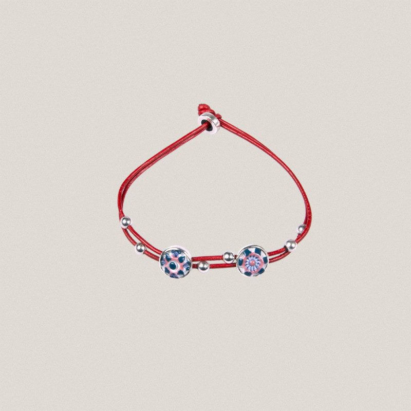 Pulsera Cuero Roja