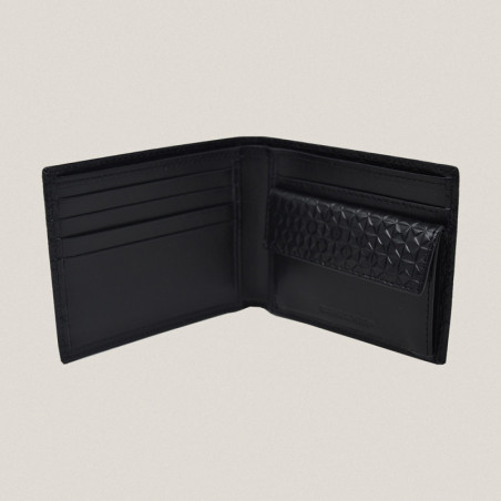 Black Geo Wallet with Coin Purse inside view