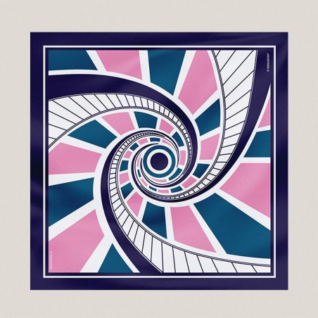 Triple Helicoidal Pink Silk Scarf